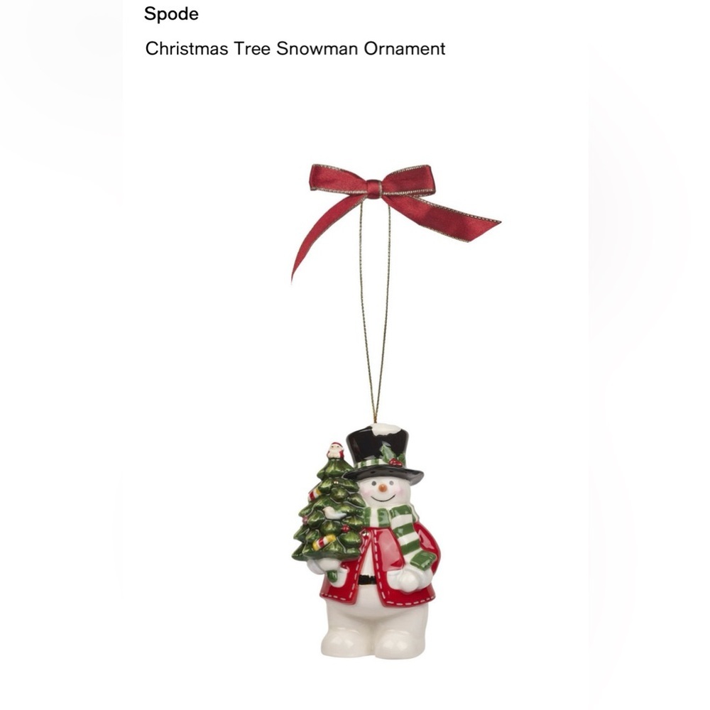 New! Spode Christmas Tree Snowman Ornament